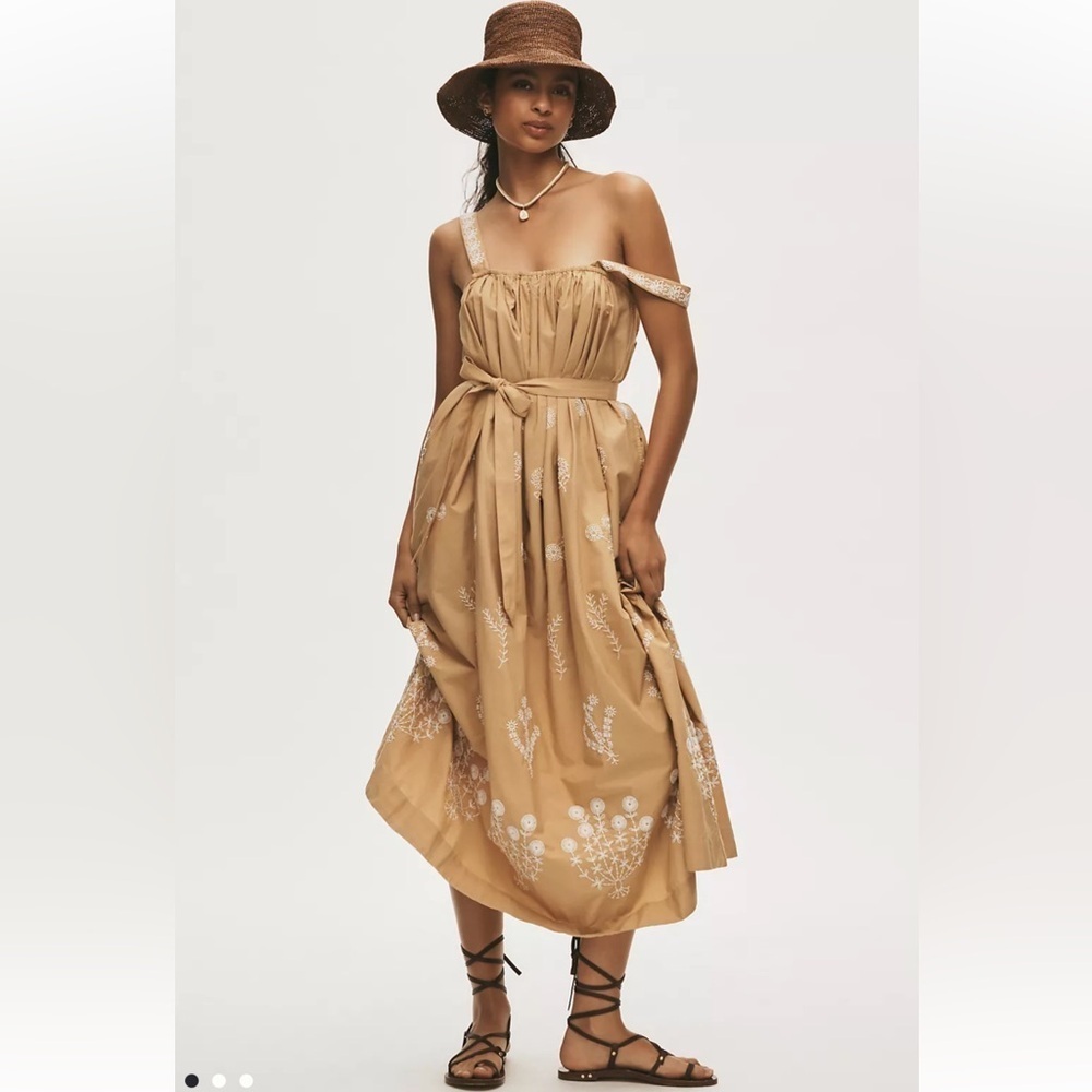 MOTHER more is more maxi dress in sand